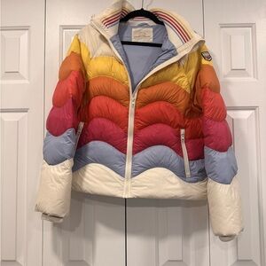 Marine Layer Multicolor Striped Puffy Jacket size Large - NWOT